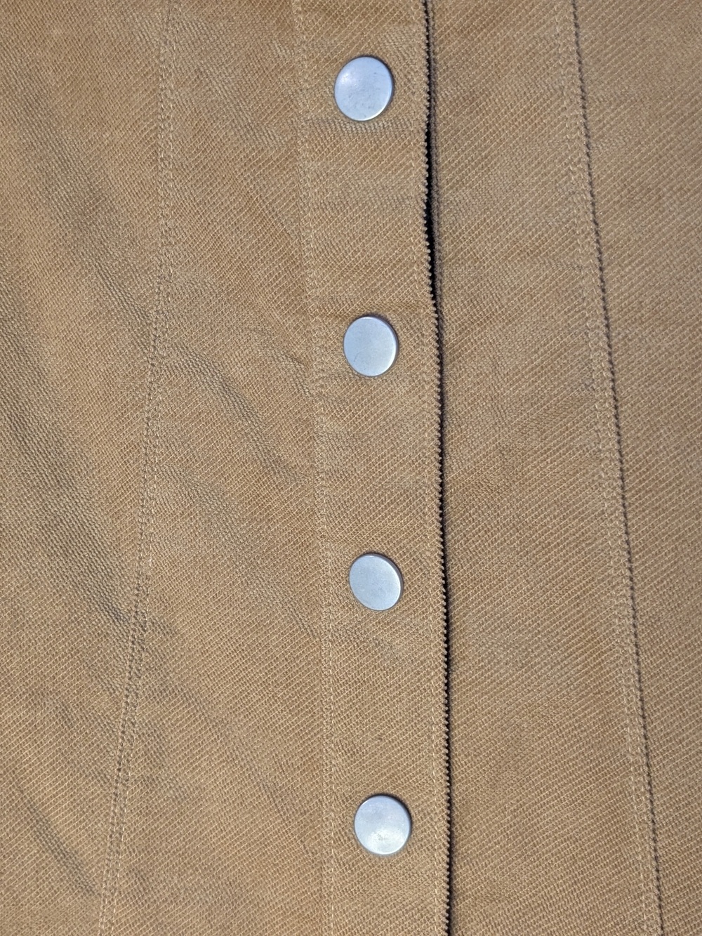 Altar'd State Camel Corduroy Button-Front Mini Skirt - Size Small - Picture 3 of 5